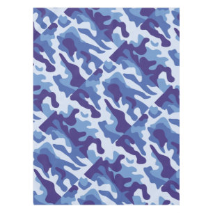 Blue camouflage pattern tablecloth