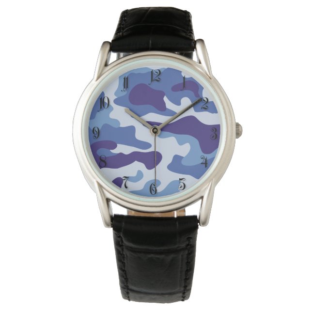 Blue camouflage pattern watch (Front)