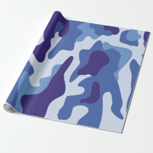 Blue camouflage pattern wrapping paper