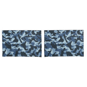 Blue Camouflage  Pillowcase