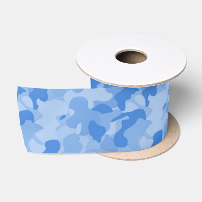 Blue Camouflage Satin Ribbon (Spool)
