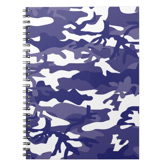 Blue Camouflage Spiral Notebook (Front)