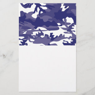 Blue Camouflage Stationery