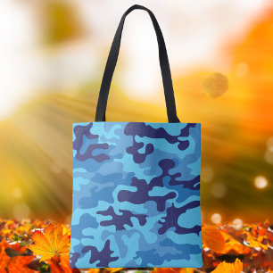 Blue Camouflage Tote Bag
