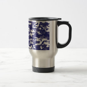 Blue Camouflage Travel Mug