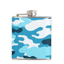 Blue camouflage | Vinyl Wrapped Flask