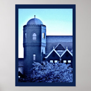 Blue Campus Buildings Poster