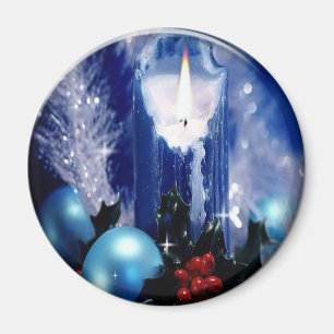 Blue candle magnet
