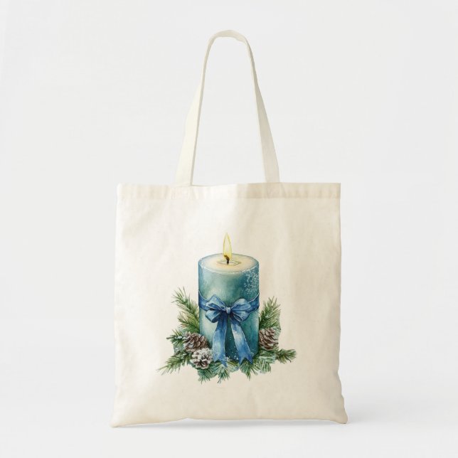 Blue Candle Tote Bag (Front)