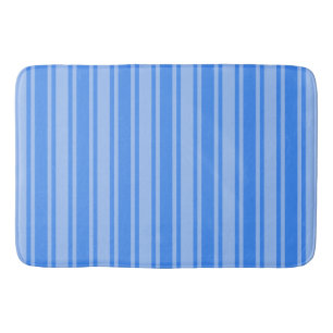 Blue candy stripes bath mat
