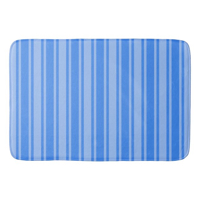 Blue candy stripes bath mat (Front)