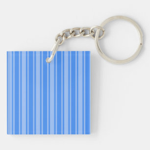 Blue candy stripes key ring
