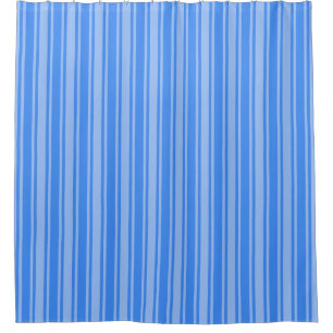 Blue candy stripes shower curtain