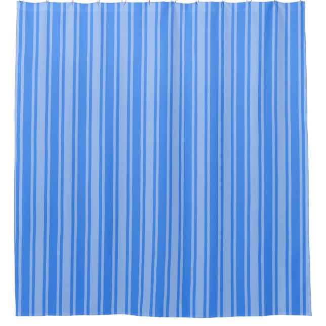 Blue candy stripes shower curtain (Front)