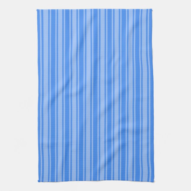 Blue candy stripes tea towel (Vertical)