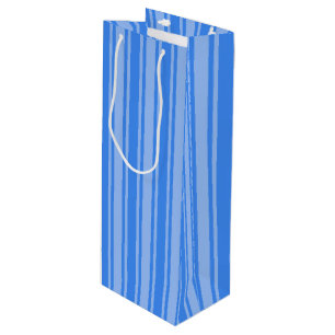 Blue candy stripes wine gift bag