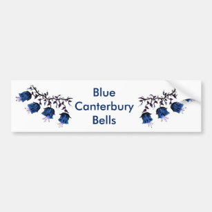 Blue Canterbury Bells on Vine Flowers Bumper Sticker