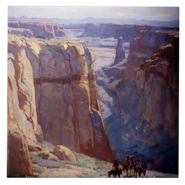 “Blue Canyon” by Edgar Payne Tile (Front)