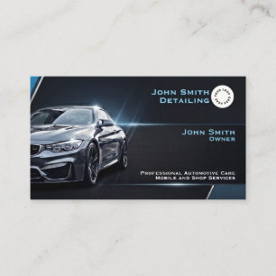 Blue Car Auto Washing and Detailing Card w Logo