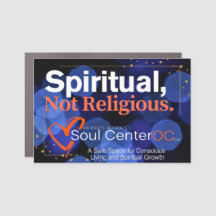 Blue Car Door Magnet -- Spiritual, Not Religious