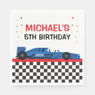 Blue Car Racing Party Napkin