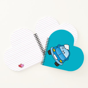 Blue car with bubbles notebook
