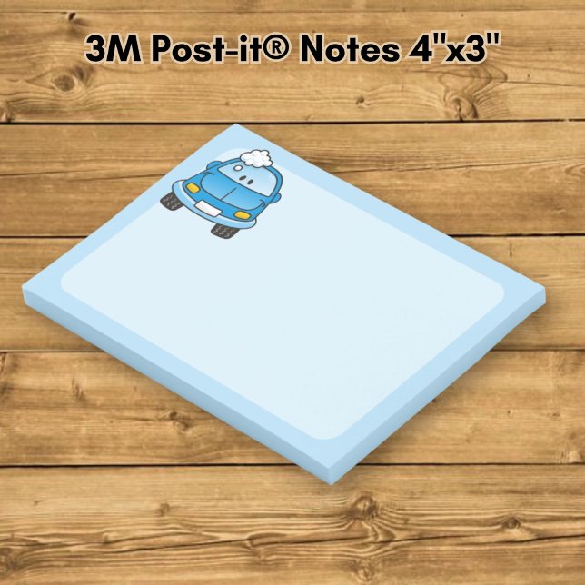 Blue car with bubbles post-it notes (Creator Uploaded)