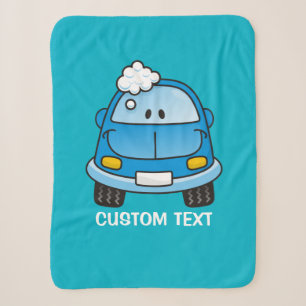 Blue Car with Bubbles Sherpa Blanket
