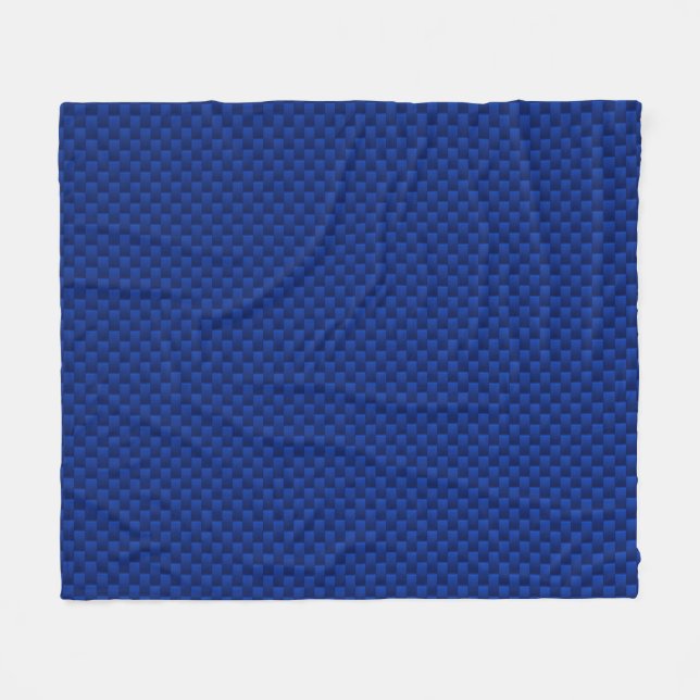 Blue Carbon Fibre Like Print Decor Fleece Blanket (Front (Horizontal))