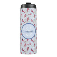 Blue Cardinal Birds Personalised Monogram Name