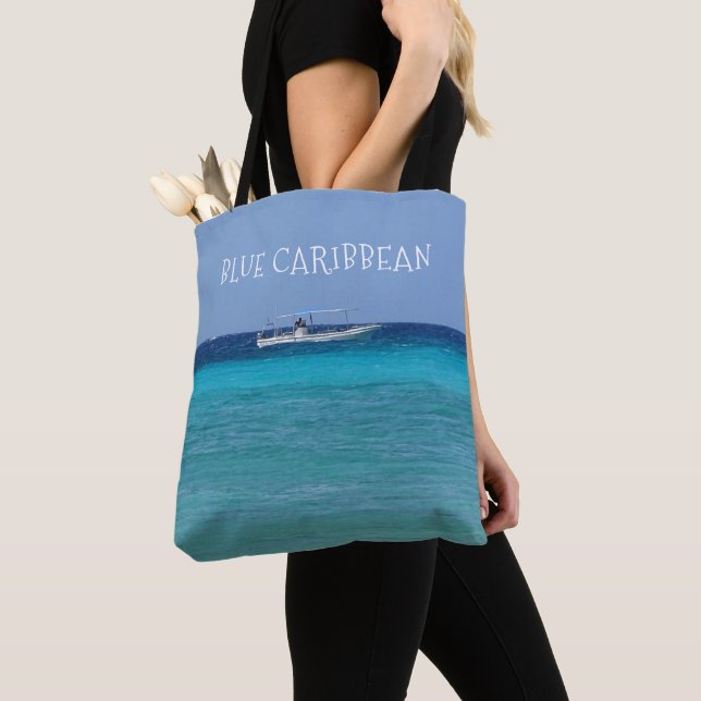 Blue Caribbean (customisable) Tote Bag (Close Up)