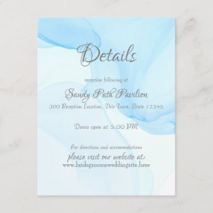 Blue Caribbean Wedding Details Invitation