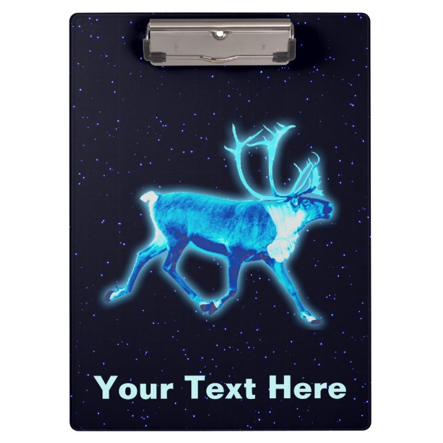 Blue Caribou (Reindeer) Clipboard (Front)