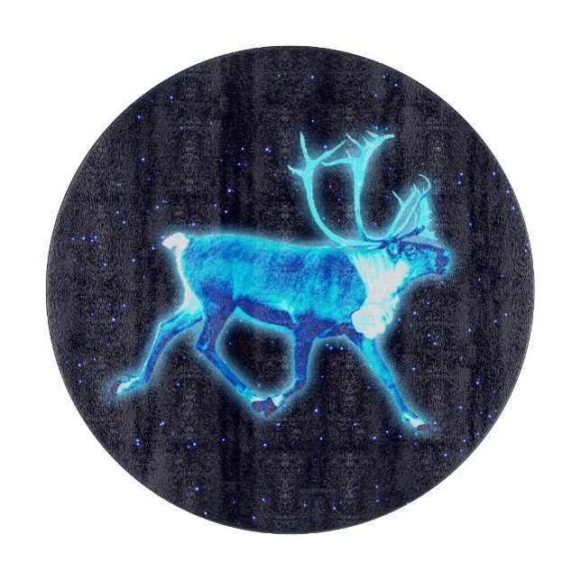 Blue Caribou (Reindeer) Cutting Board (Front)