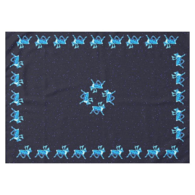 Blue Caribou (Reindeer) Tablecloth (Front (Horizontal))
