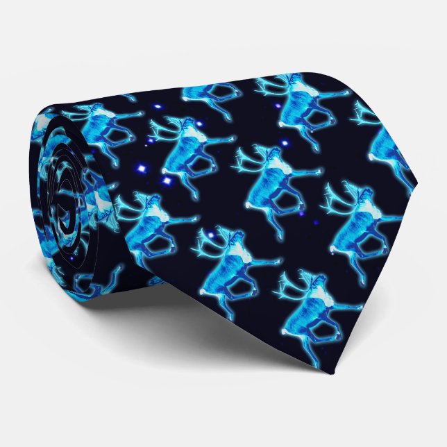 Blue Caribou (Reindeer) Tie (Rolled)