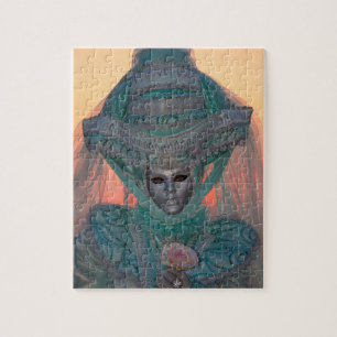 Blue Carnival Costume, Venice Jigsaw Puzzle