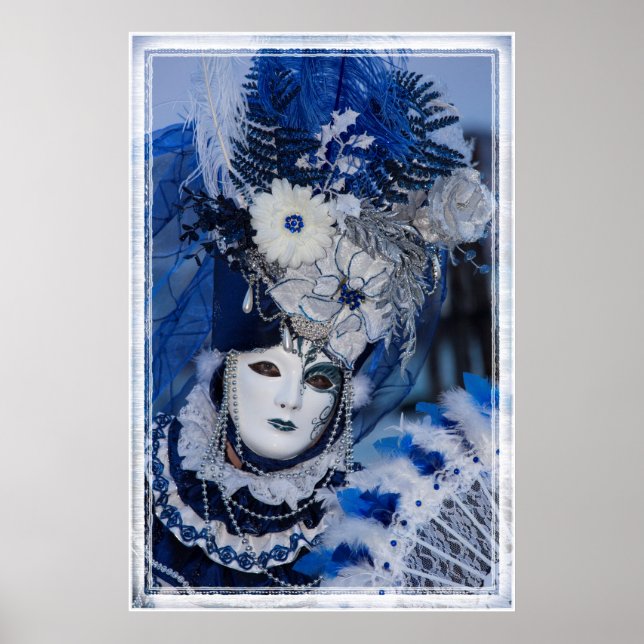 Blue Carnival Costume, Venice Poster (Front)