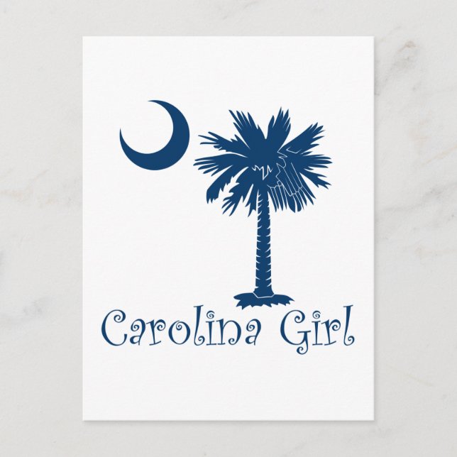 Blue Carolina Girl Palmetto Postcard (Front)