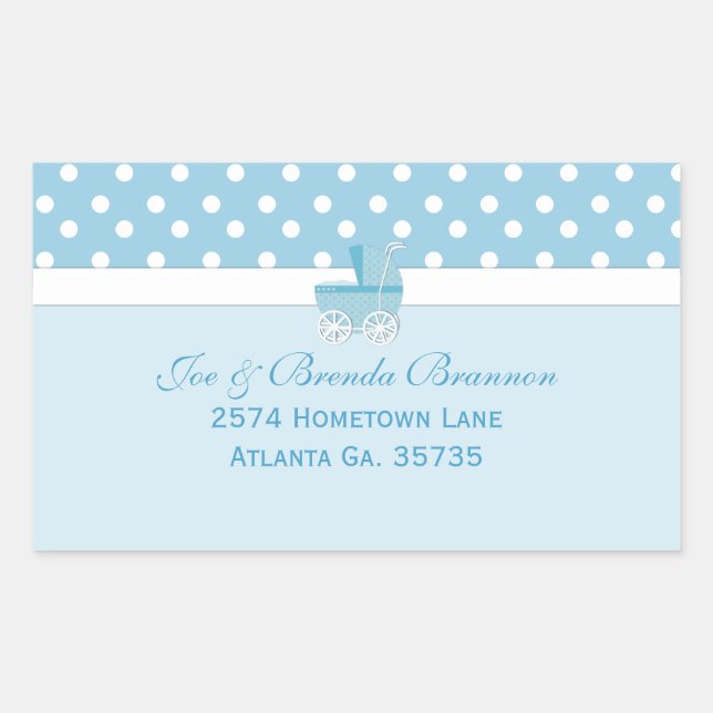 Blue Carriage and Polka Dots Address Labels (Front)
