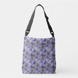 Blue Carrots And Nuts Pattern Crossbody Bag