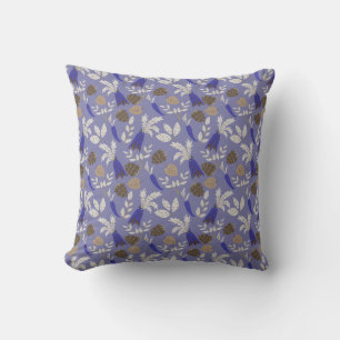Blue Carrots And Nuts Pattern Cushion