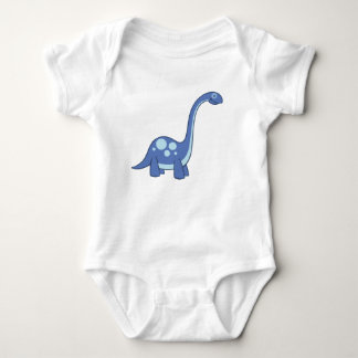 Blue Cartoon Apatosaurua Dinosaur Baby One-Piece Bodysuit