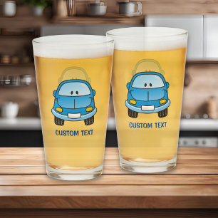 Blue Cartoon Car Glass