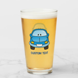 Blue Cartoon Car Glass