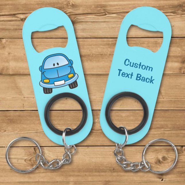 Blue cartoon car keychain bottle opener (Creator Uploaded)