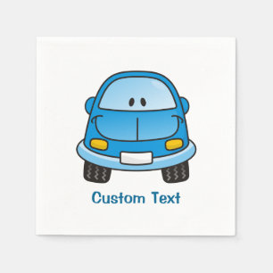 Blue cartoon car napkins