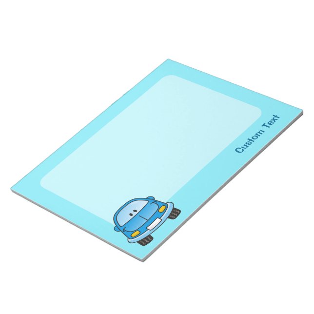 Blue cartoon car notepad (Angled)