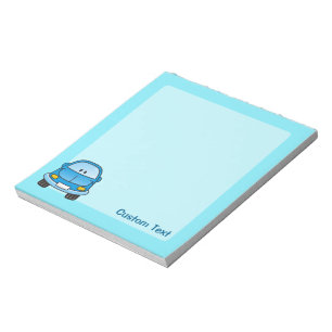 Blue cartoon car notepad