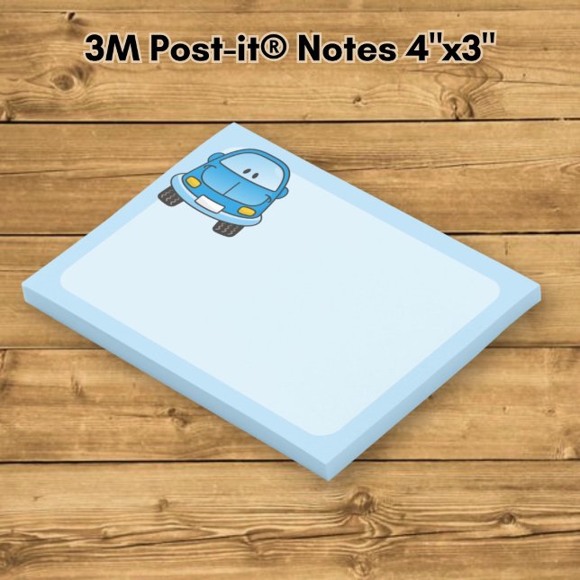 Blue cartoon car post-it notes (Creator Uploaded)
